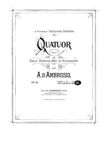 String Quartet in C Minor, Op.42: Violin II part by Alfredo D'Ambrosio