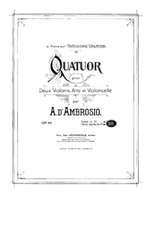 String Quartet in C Minor, Op.42: Viola part by Alfredo D'Ambrosio