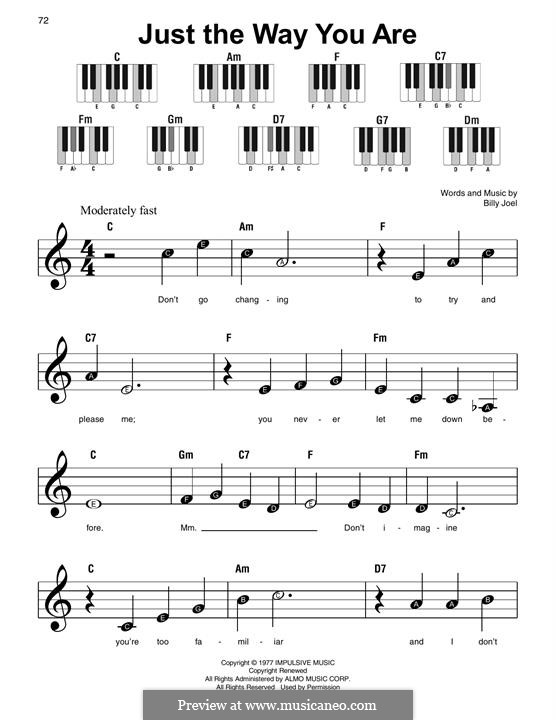 Just The Way You Are: For easy piano by Billy Joel