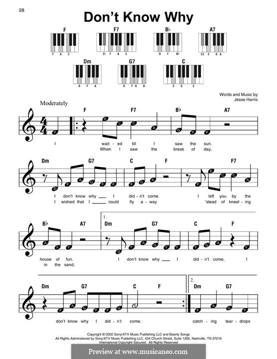 Piano version: Easy notes by Jesse Harris