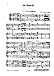 Serenade for Violin and Orchestra, Op.4: Clarinet part by Alfredo D'Ambrosio