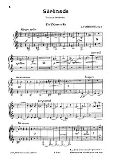 Serenade for Violin and Orchestra, Op.4: Horns part by Alfredo D'Ambrosio