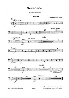 Serenade for Violin and Orchestra, Op.4: Cymbals part by Alfredo D'Ambrosio