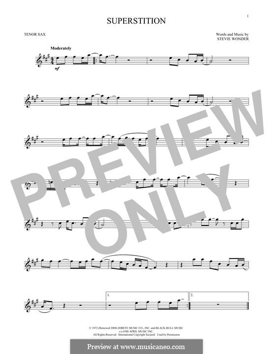 Instrumental version: For tenor saxophone by Stevie Wonder