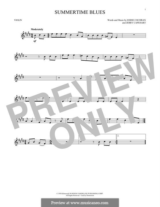 Summertime Blues: For violin by Jerry Capehart