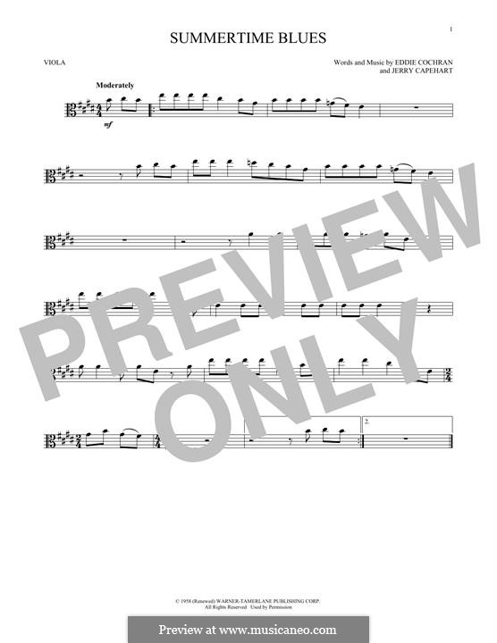 Summertime Blues: For viola by Jerry Capehart