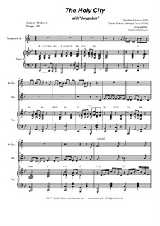 The Holy City (with Jerusalem): Duet for Bb-trumpet and french horn by Charles Hubert Hastings Parry, Stephen Adams