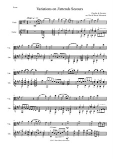 Variations on J'attends secours: For viola and guitar by Claudin de Sermisy