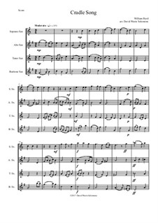 Cradle Song: For saxophone quartet by William Byrd