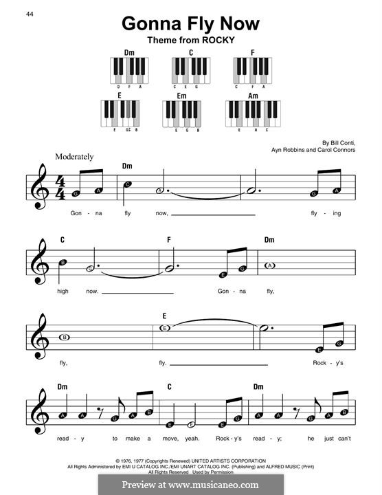 Gonna Fly Now: For easy piano by Bill Conti, Carol Connors