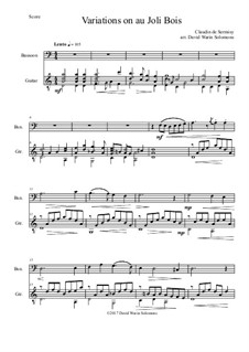 Variations on au Joli Bois: For bassoon and guitar by Claudin de Sermisy
