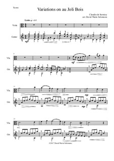 Variations on au Joli Bois: For viola and guitar by Claudin de Sermisy