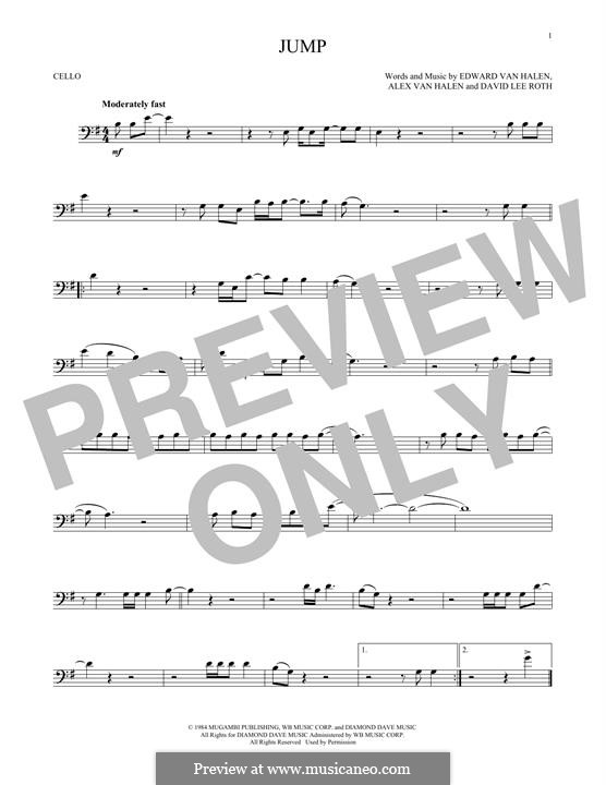 Jump (Van Halen): For cello by Alex Van Halen, David Lee Roth, Edward Van Halen, Michael Anthony