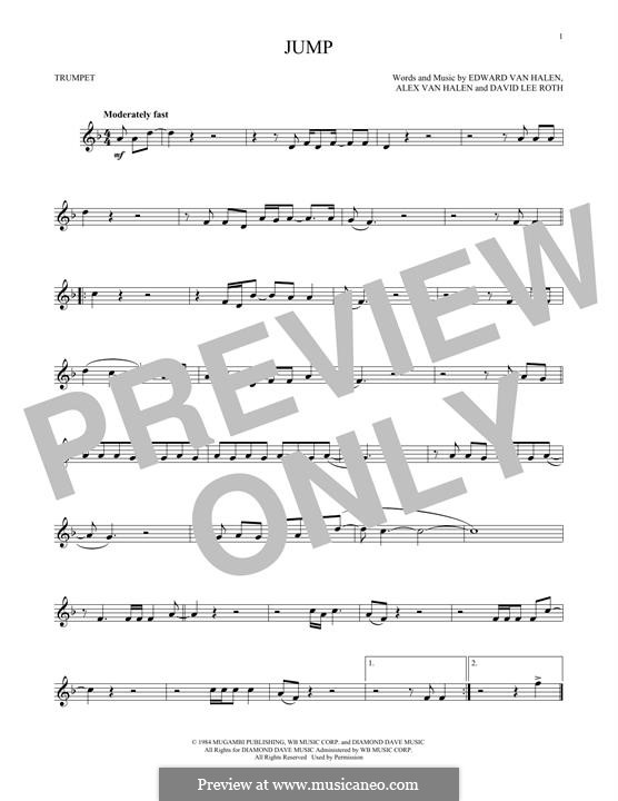 Jump (Van Halen): For trumpet by Alex Van Halen, David Lee Roth, Edward Van Halen, Michael Anthony