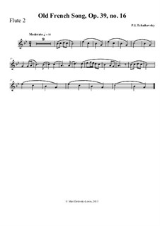 No.16 Old French Song: For mixed woodwinds by Pyotr Tchaikovsky