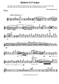 Woodwind Quintet in F major: Woodwind Quintet in F major by Meri Dolevski-Lewis