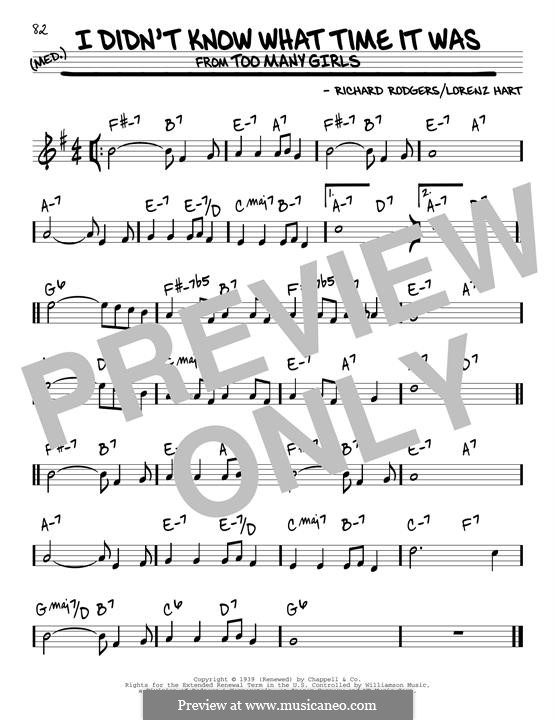 I didn't Know What Time it Was: For guitar by Richard Rodgers