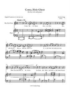 Come, Holy Ghost (for boy solo and piano): Come, Holy Ghost (for boy solo and piano) by Jordan Grigg