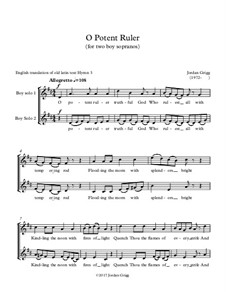 O Potent Ruler (for two boy sopranos): O Potent Ruler (for two boy sopranos) by Jordan Grigg