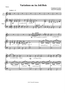 Variations on au Joli Bois: For alto flute and harp by Claudin de Sermisy