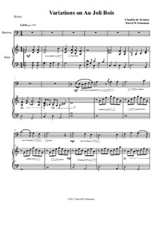 Variations on au Joli Bois: For bassoon and harp by Claudin de Sermisy