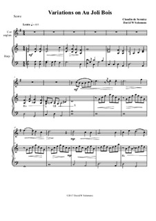 Variations on au Joli Bois: For cor anglais and harp by Claudin de Sermisy