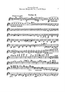 Rhapsody No.1 in D Major: Violin II part by Antonín Dvořák