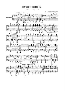 Symphony No.4, Op.60: Version for piano four hands by Ludwig van Beethoven