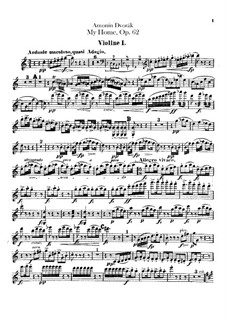 Domov můj (My Home), B.125a Op.62: Violin I part by Antonín Dvořák