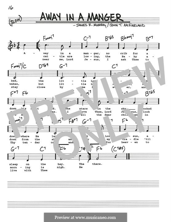 Away in a Manger (Printable Scores): For guitar by James R. Murray