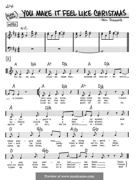 You Make It Feel Like Christmas by N. Diamond - sheet music on MusicaNeo