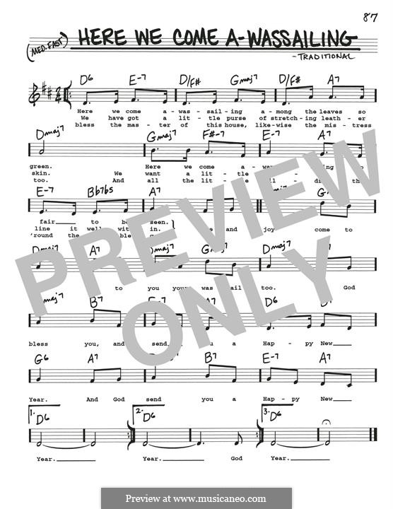 Here we Come a-Wassailing (Printable Scores) by folklore on MusicaNeo
