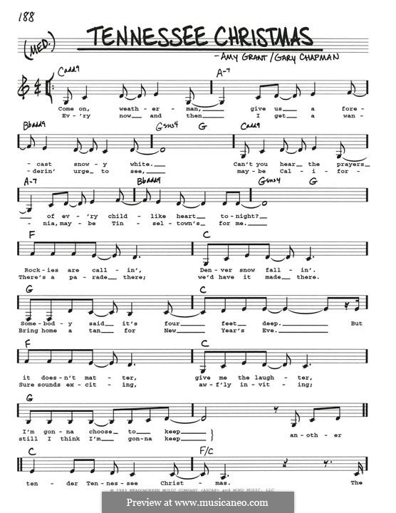 Tennessee Christmas by A. Grant, G. Chapman sheet music on MusicaNeo