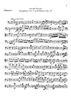 Symphony No.7 in D Minor, B.141 Op.70: Bassoons parts by Antonín Dvořák