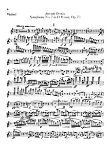 Symphony No.7 in D Minor, B.141 Op.70: Violin I part by Antonín Dvořák
