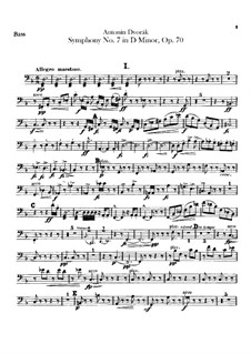 Symphony No.7 in D Minor, B.141 Op.70: Double bass part by Antonín Dvořák