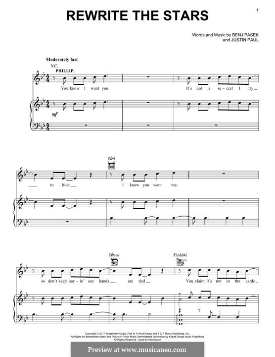 Rewrite The Stars From The Greatest Showman By J Paul B Pasek On Musicaneo