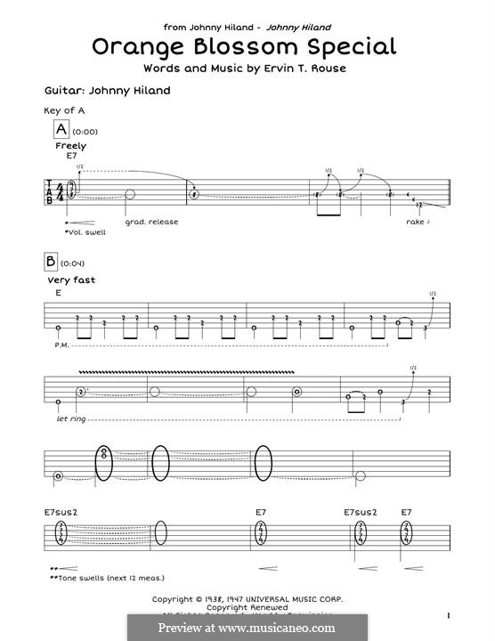 Orange Blossom Special: For guitar by Johnny Cash