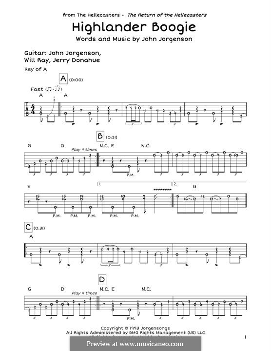 Highlander Boogie (The Hellecasters): For guitar by John Jorgenson