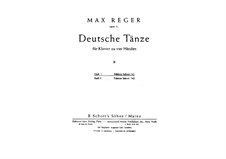 Twenty German Dances for Piano Four Hands, Op.10: Complete set by Max Reger