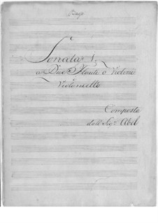 Six Sonatas for Two Flutes or Violins and Cello, WK 80-85 Op.3: Six Sonatas for Two Flutes or Violins and Cello by Carl Friedrich Abel