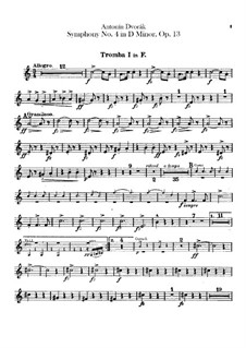 Symphony No.4 in D Minor, B.41 Op.13: Trumpets parts by Antonín Dvořák
