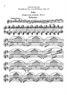 Symphony No.4 in D Minor, B.41 Op.13: Harp part by Antonín Dvořák