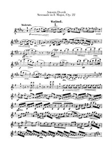 Serenade in E Major, B.52 Op.22: Violin I part by Antonín Dvořák