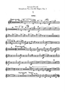 Symphony No.2 in B Flat Major, B.12 Op.4: Trumpets parts by Antonín Dvořák