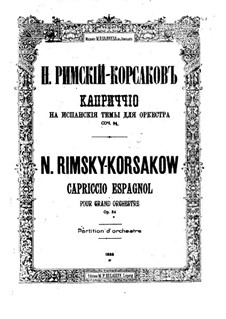 Capriccio Espagnol, Op.34: Full score by Nikolai Rimsky-Korsakov