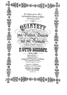 String Quintet in G Major, Op.10: Full score by Felix Otto Dessoff
