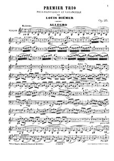 No.1 in G Minor: Violin part by Louis Diémer