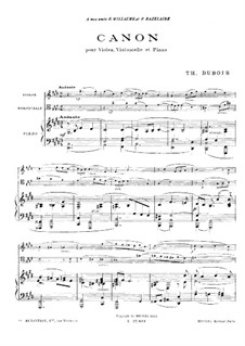 Canon for Piano Trio: Full score by Théodore Dubois
