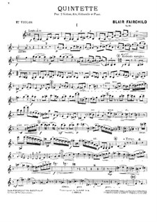 Piano Quintet in D Minor, Op.20: Violin I part by Blair Fairchild
